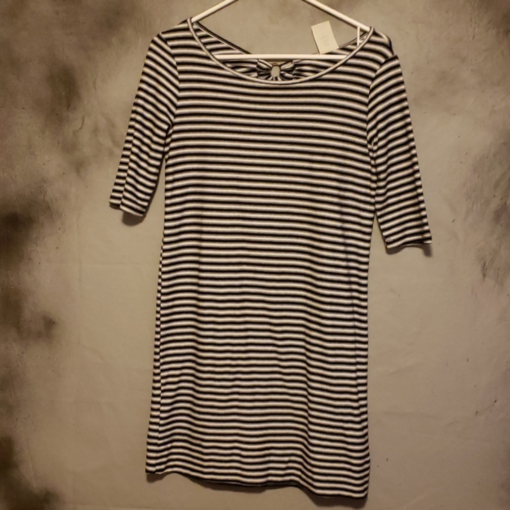 Free people white and black striped dress size XS